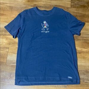 Life is good slate blue Jake crusher tee shirt with hiking graphic size XL